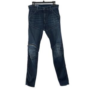 G-STAR RAW 5620 3D Zip Knee Skinny Jeans SIZE 30 x 32 Dark Blue Denim